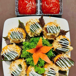 Đậu hũ chà bông trứng bắc thảo